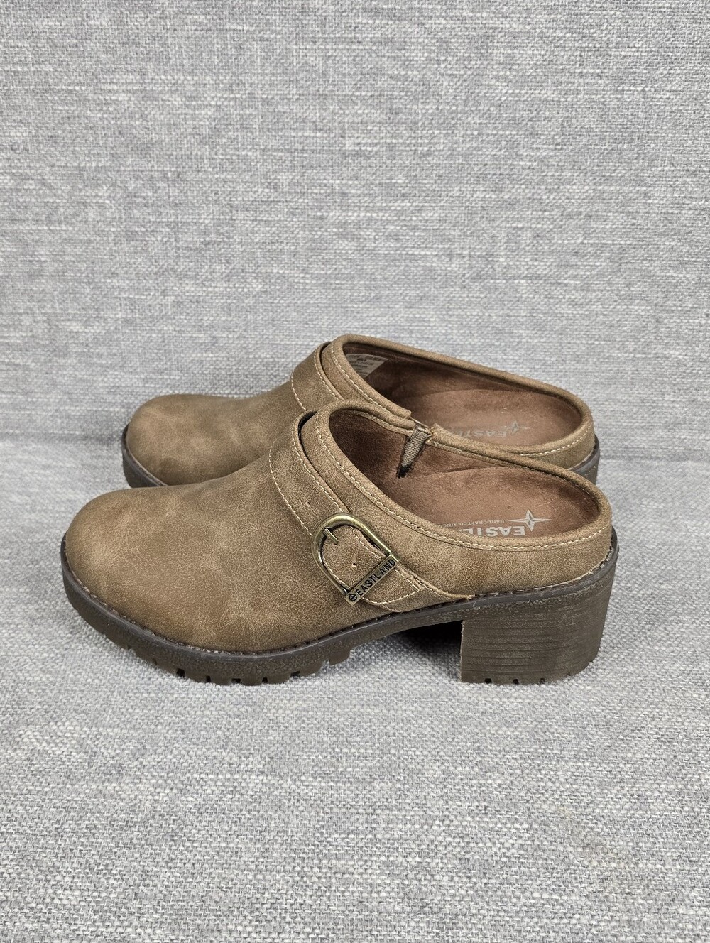 Eastland Nola Clogs Chunky Heel Brown Womens Sz 8